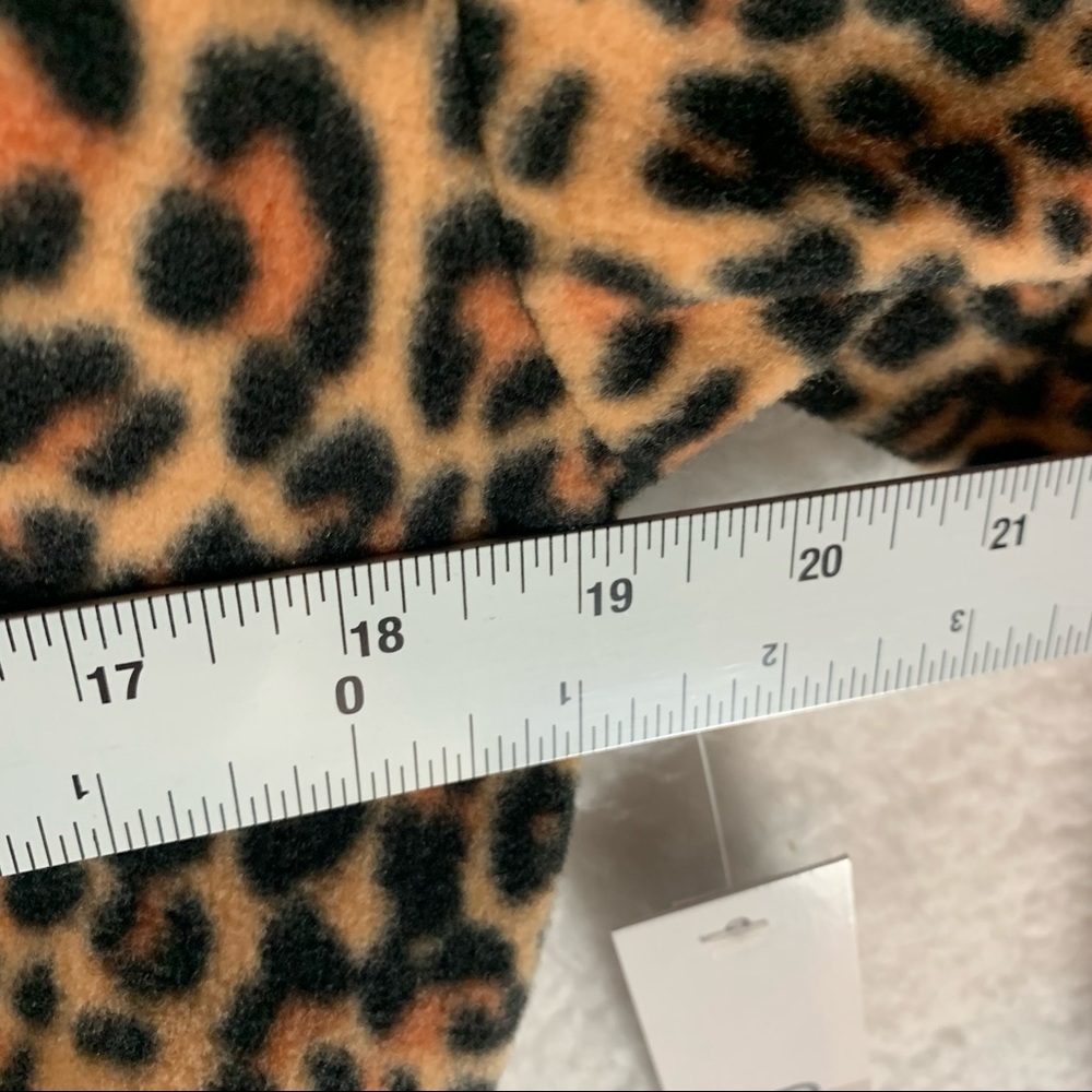 bp Animal Print Fleece Pullover Jacket In Tan Dale Leopard Size XS NWT 5041 - Picture 6 of 8